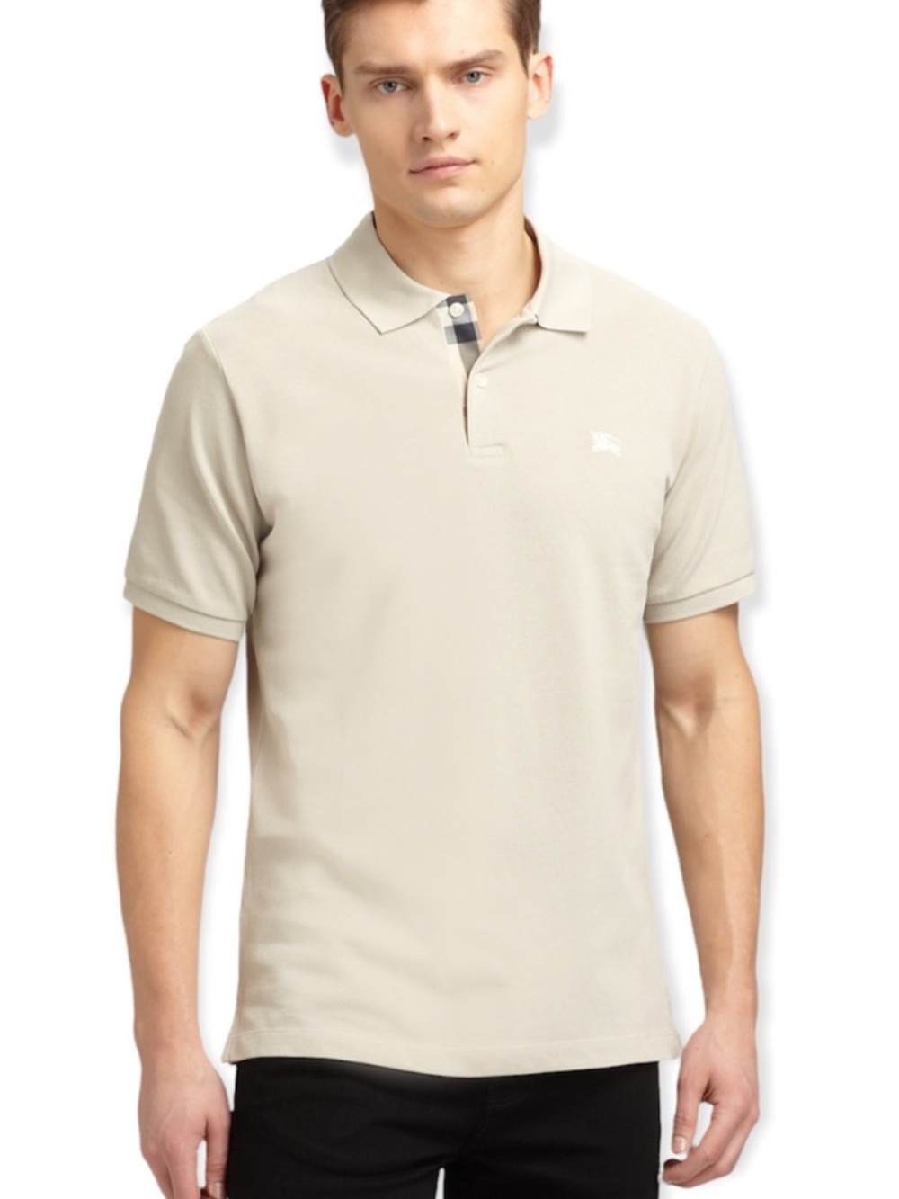 Burberry Men’s Cotton Polo Shirt Beige